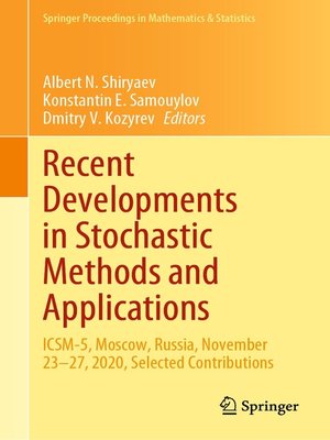 cover image of Recent Developments in Stochastic Methods and Applications